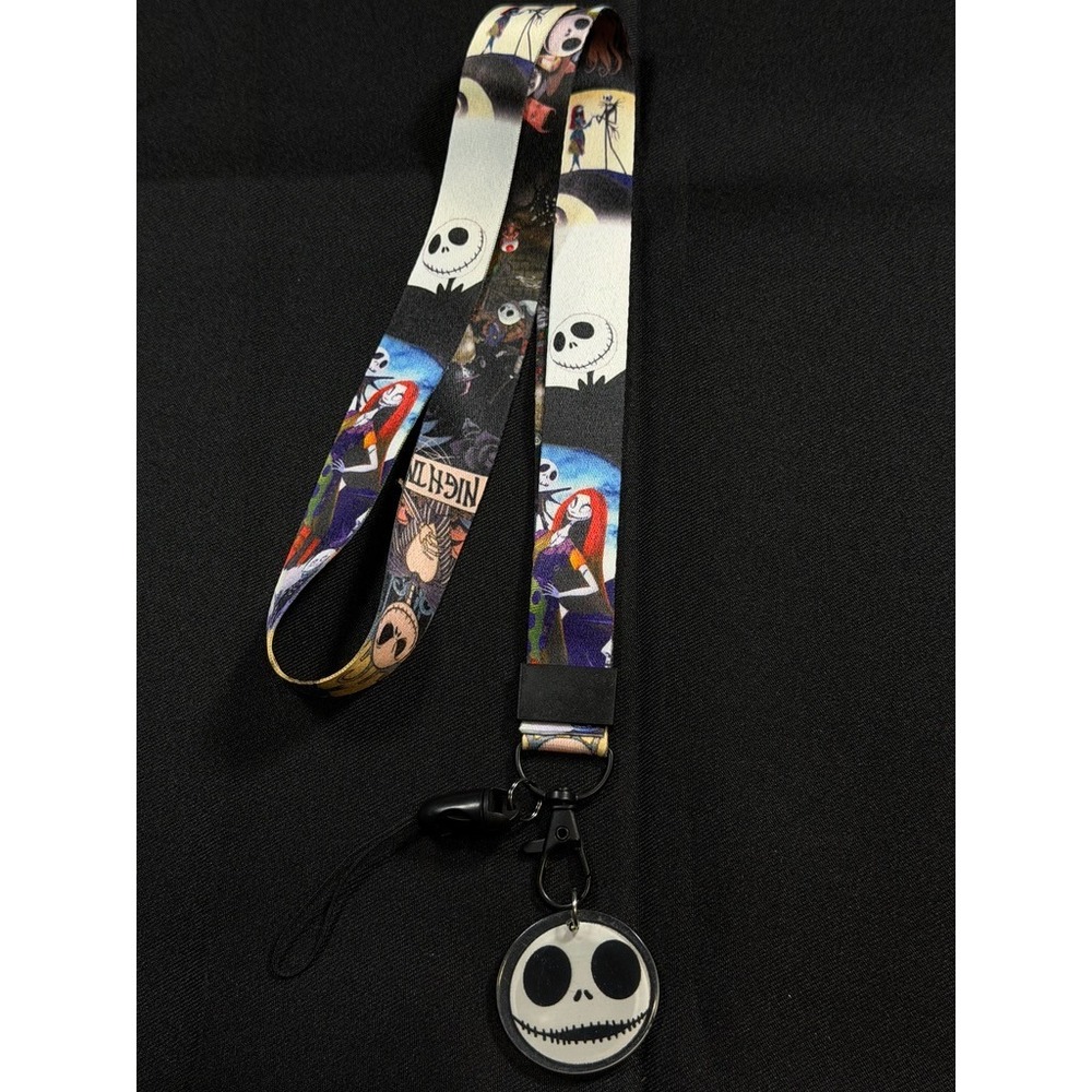 Disney Nightmare Before Christmas Lanyard Jack Skellington Sally ID Badge Holder